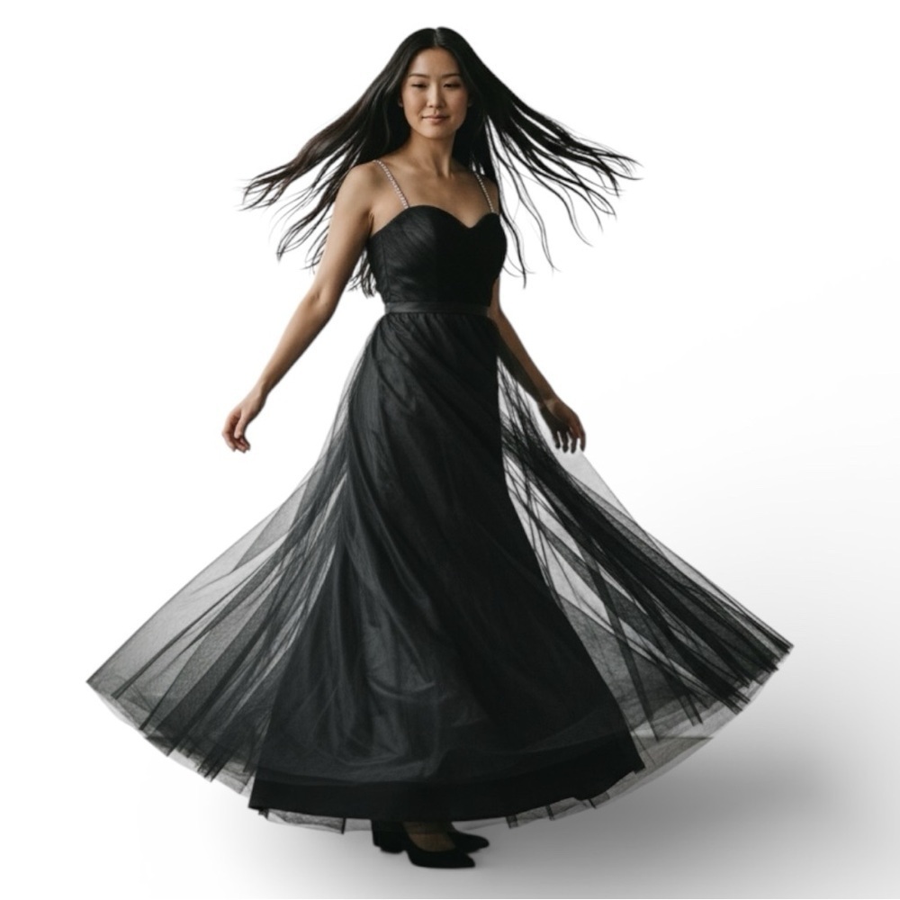Haute Monde Black Corset Tulle Maxi Dress - Whimsigoth Drama – Size Small
